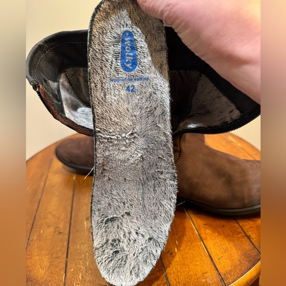 Wolky Sole Water‎ Resistant Brown Nubuck Leather zip Up Boots sz 42 US 11 - Picture 10 of 11